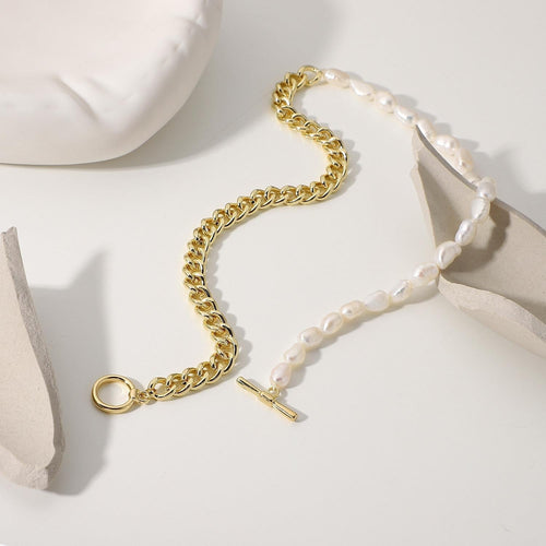 Half Chain Pearl Necklace