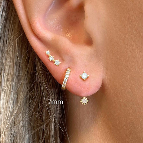 Pave Huggie Hoop Earrings