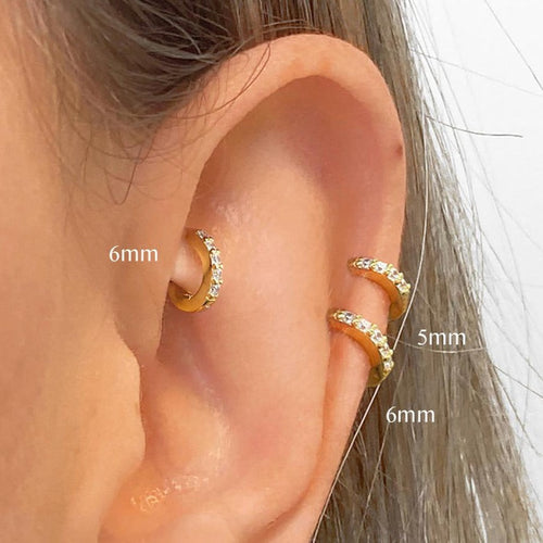 Pave Huggie Hoop Earrings