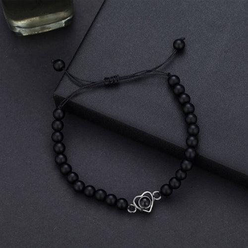 Beaded Heart Photo Bracelet