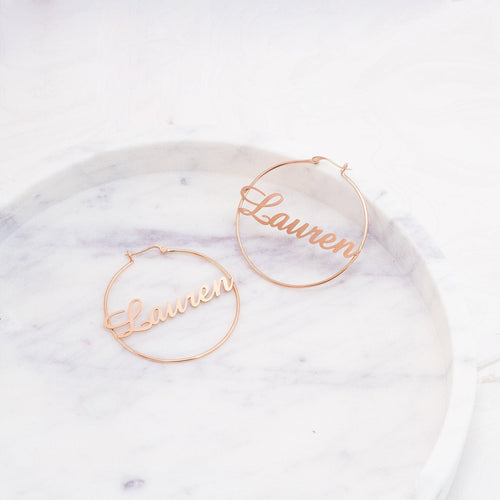 Name Hoop Earrings