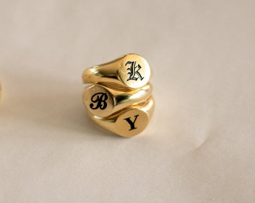 Initial Signet Ring