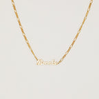 Mellow Name Necklace in Figaro Chain