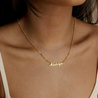 Make a Statement with the Carrie Name Necklace in Figaro Chain
