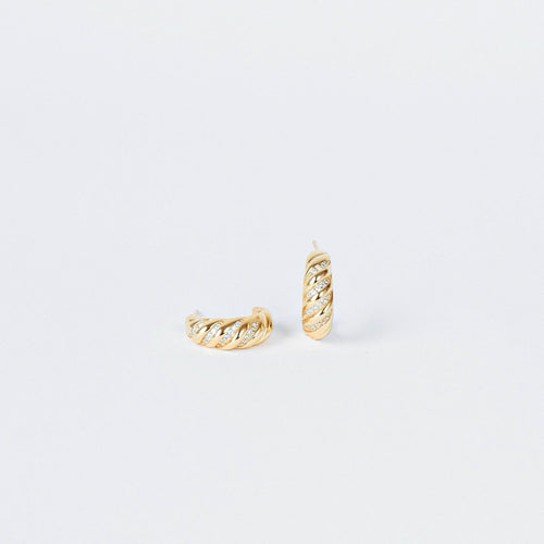 Pave Croissant Earrings