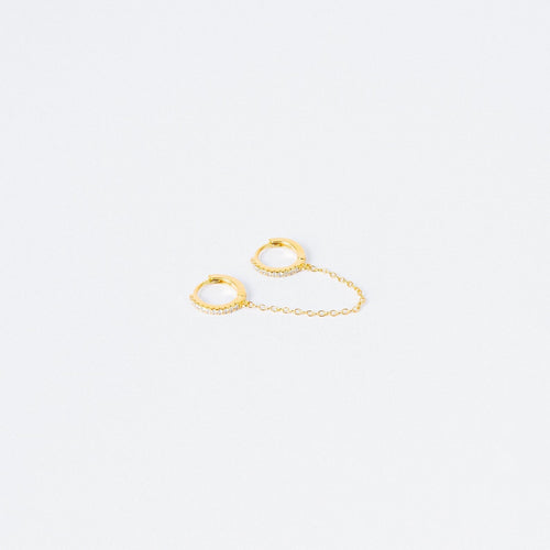 Pave Duo Chain Earrings