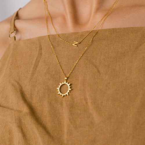 Pave Sun Necklace