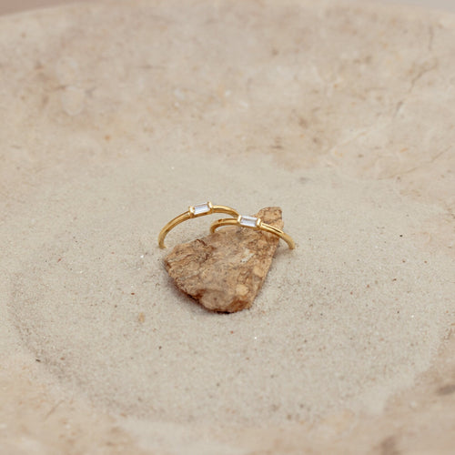 Baguette Diamond Ring CZ Gemstone