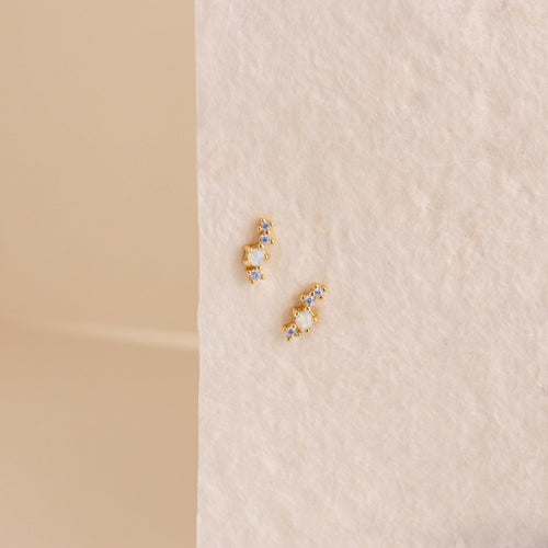 Nile Opal and Diamond Studs