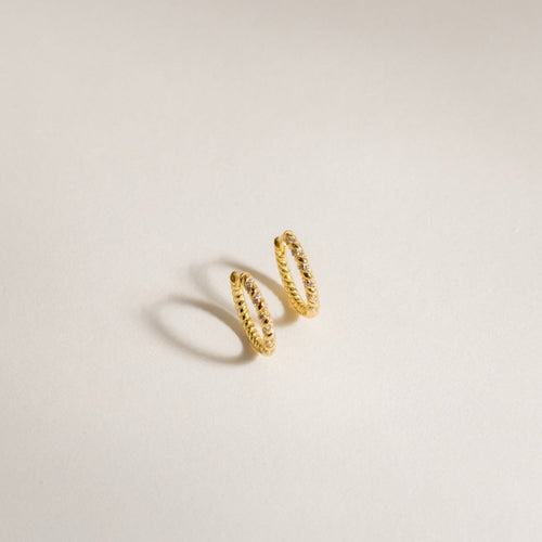 Twisted Diamond Hoop Earrings