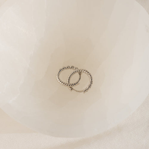 Twisted Diamond Hoop Earrings