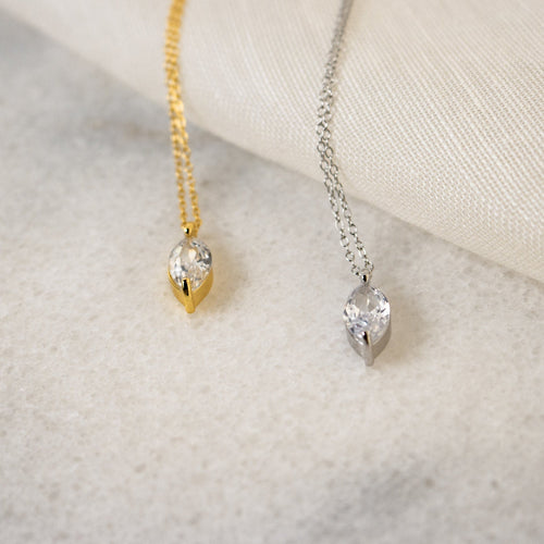 Elegant Romance: Athens Marquise Diamond Necklace