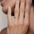Pave Star and Moon Ring