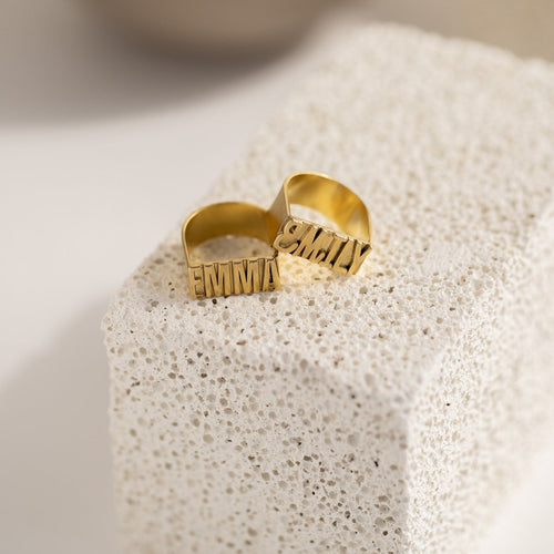 Make a Statement with Our Personalized Bold Name Ring