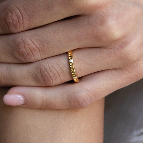 Phases of the Moon CZ Diamond Ring