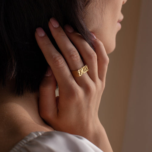 Make a Statement with Our Personalized Bold Name Ring
