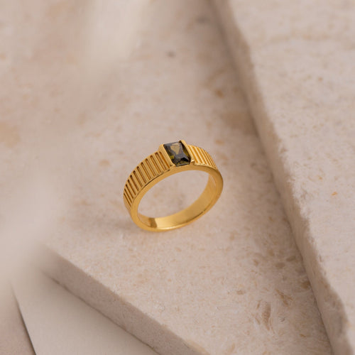 The Olive Peridot Signet Ring