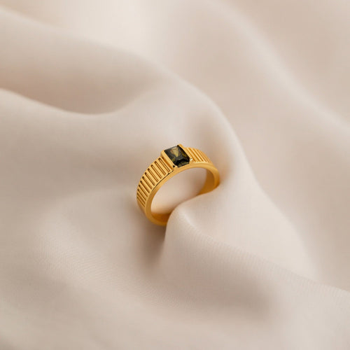 The Olive Peridot Signet Ring