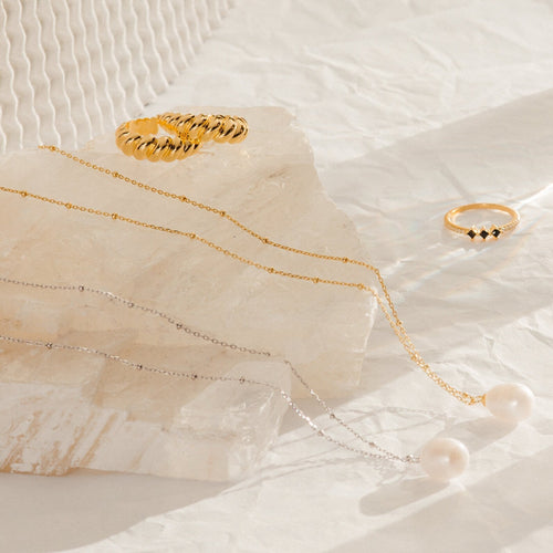 Pearl Station Pendant Necklace