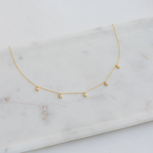 Baguette Station Necklace