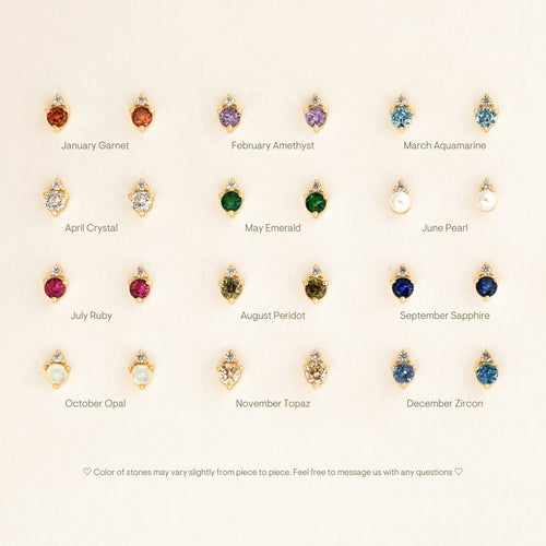 Raindrop Birthstone Studs