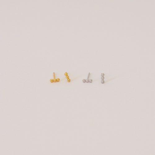 Trio Beaded Bar Studs