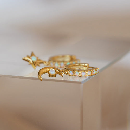 Astra Opal Huggie Earrings