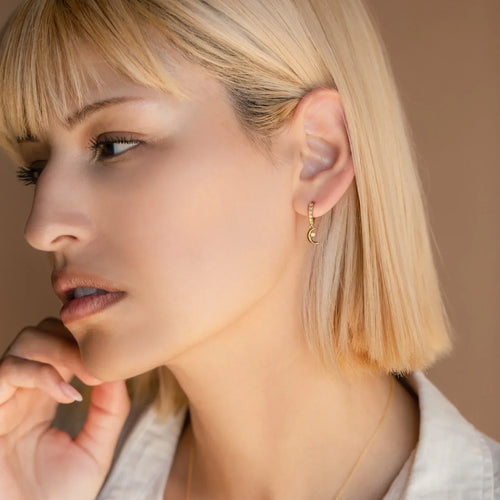 Astra Opal Huggie Earrings