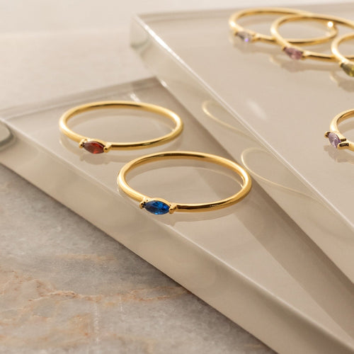 Custom Marquise Birthstone Ring