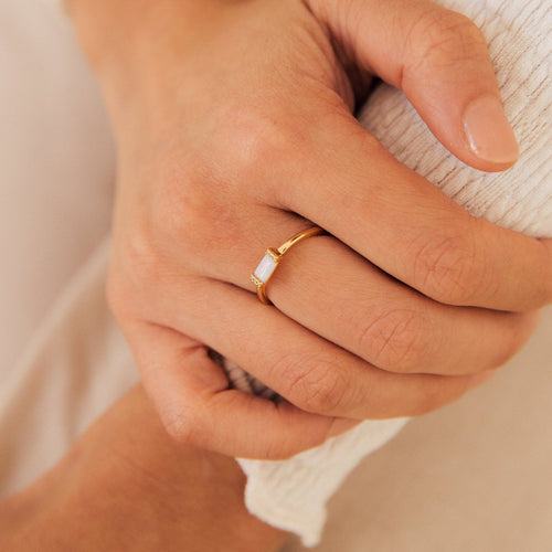 Kiera Opal Baguette Ring