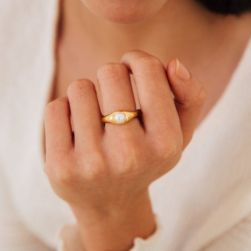 The Penelope Pearl Signet Ring