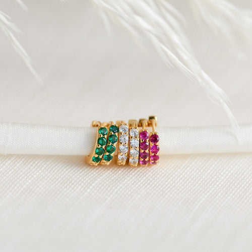 Elise Gemstone Huggie Hoops: Timeless Elegance for Every Occasion