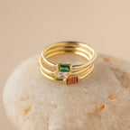 Custom Baguette Birthstone Ring