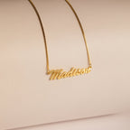 Natural Name Necklace in Box Chain