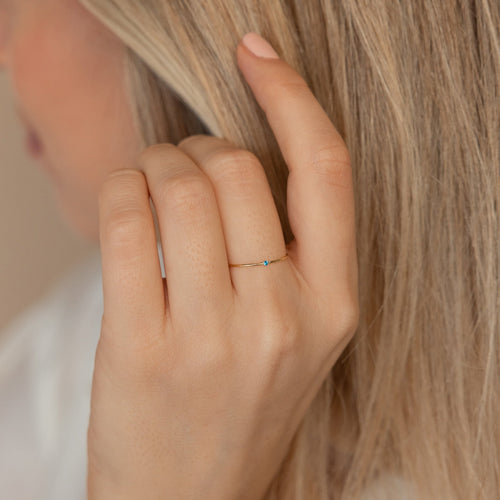 The Thin Mini Birthstone Ring