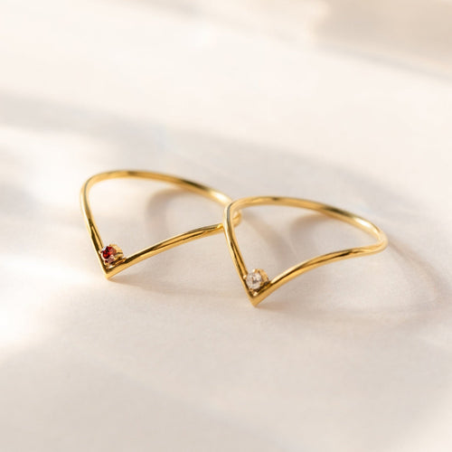 Curve Birthstone Ring