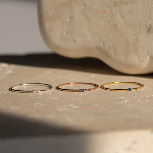 The Thin Mini Birthstone Ring