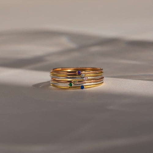 The Thin Mini Birthstone Ring
