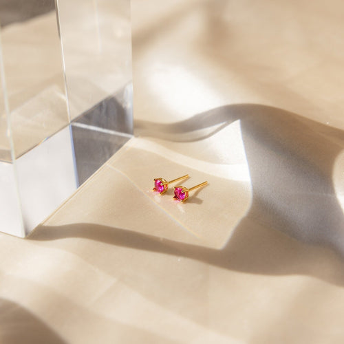 Booker Large Birthstone Stud Earrings