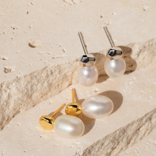 Pearl Gemstone Drop Earrings
