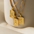 Personalized Initial Rectangle Pendant Necklace