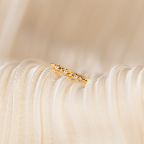 Pearl Diamond Stacking Ring