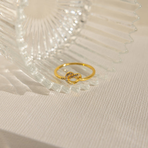Eternal Love: Diamond Heart Knot Ring