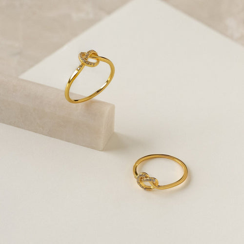 Eternal Love: Diamond Heart Knot Ring