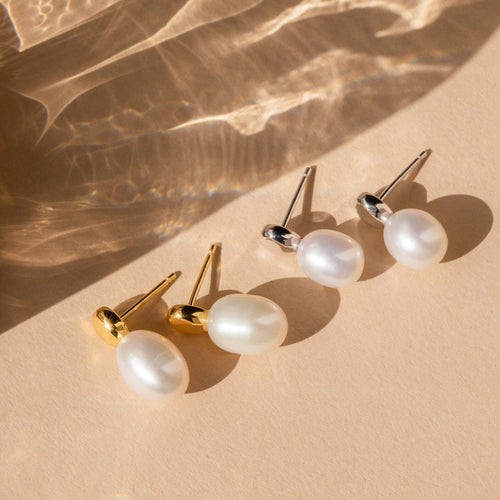 Pearl Gemstone Drop Earrings