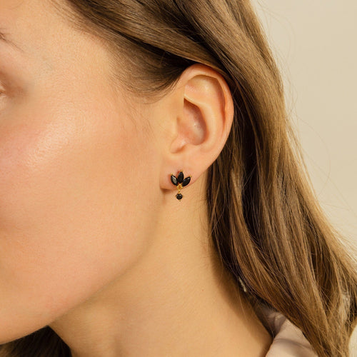 Emily Black Petal Earrings