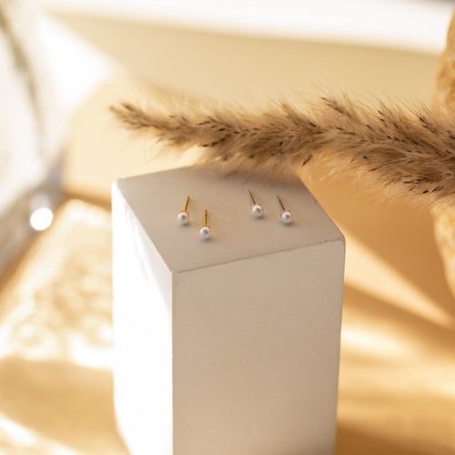 Delicate Pearl Stud Earrings
