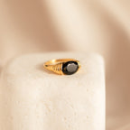 Dusk Signet Ring with Black Onyx Stone