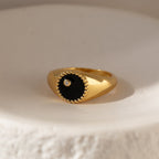 Modern Black Signet Ring
