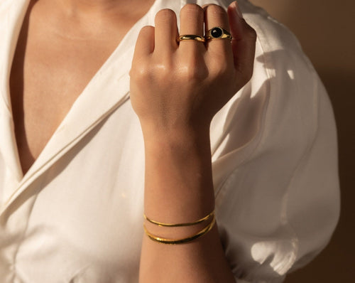 Modern Black Signet Ring